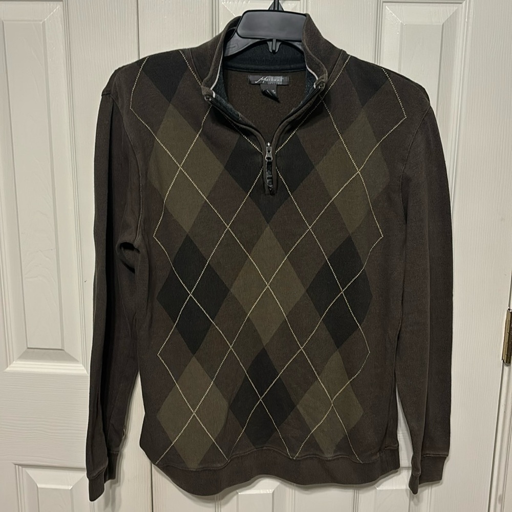 Method Argyle Quarter Zip Sweater